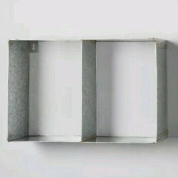 Hearth & Hand Magnolia Galvanized Metal Wall Shelf  18.5" x 12" x 6" Display - Picture 2 of 4